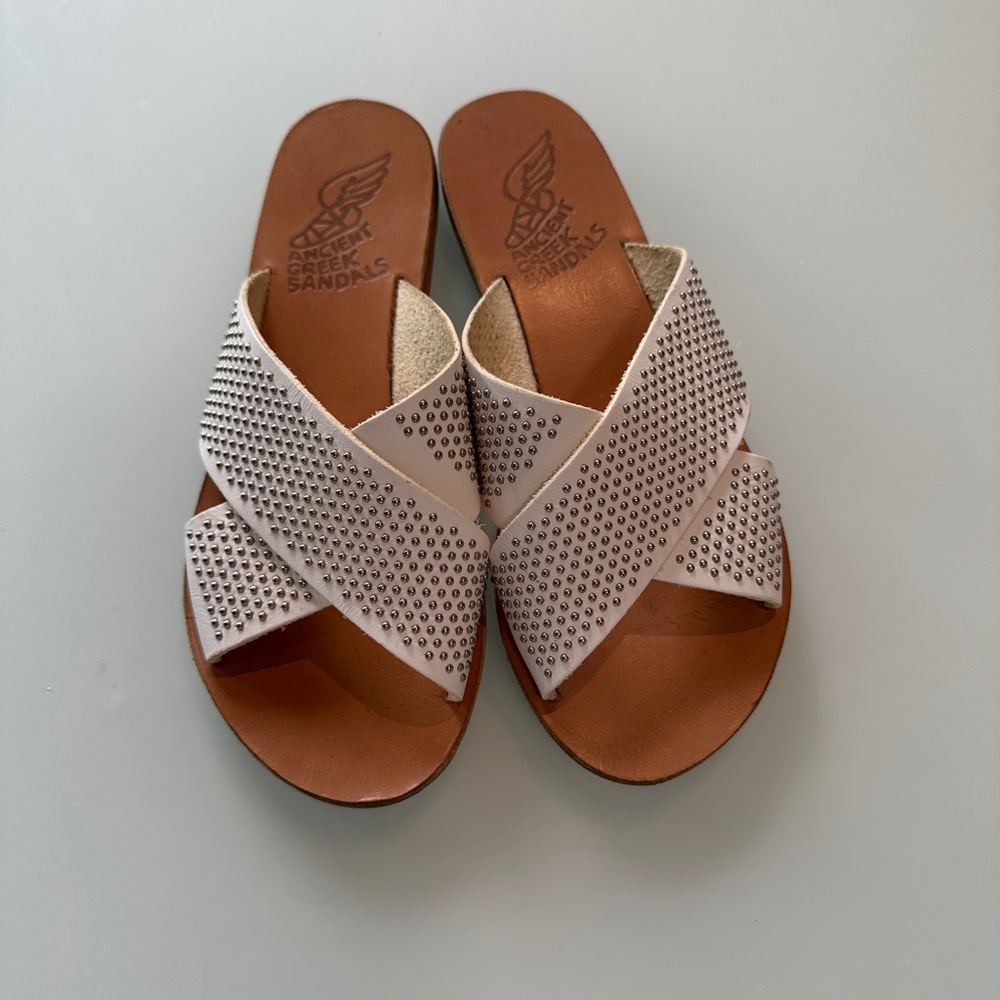 Ancient Greek Thais Studded Criss-Cross Sandals